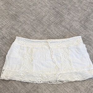 BECCA White Lace Mini Skirt